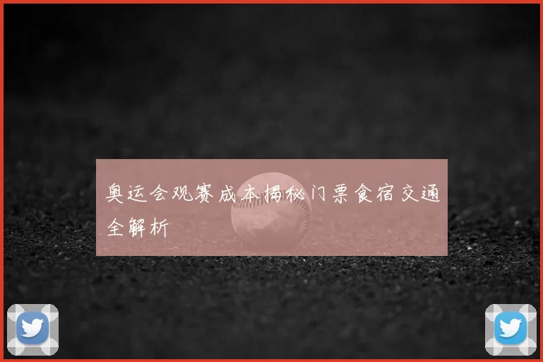 奥运会观赛成本揭秘门票食宿交通全解析